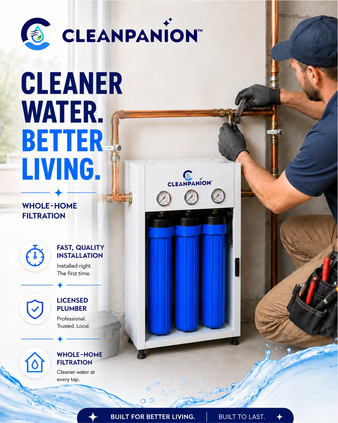 Cleanpanion Certified Plumber Installation + Materials promotional banner